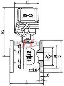 Q941F46電動(dòng)襯氟球閥 配HQ執(zhí)行器 