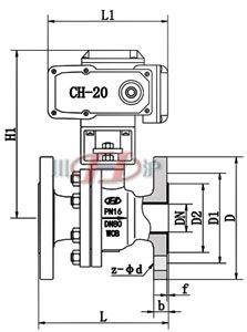 Q941F46電動(dòng)襯氟球閥  配CHR執(zhí)行器